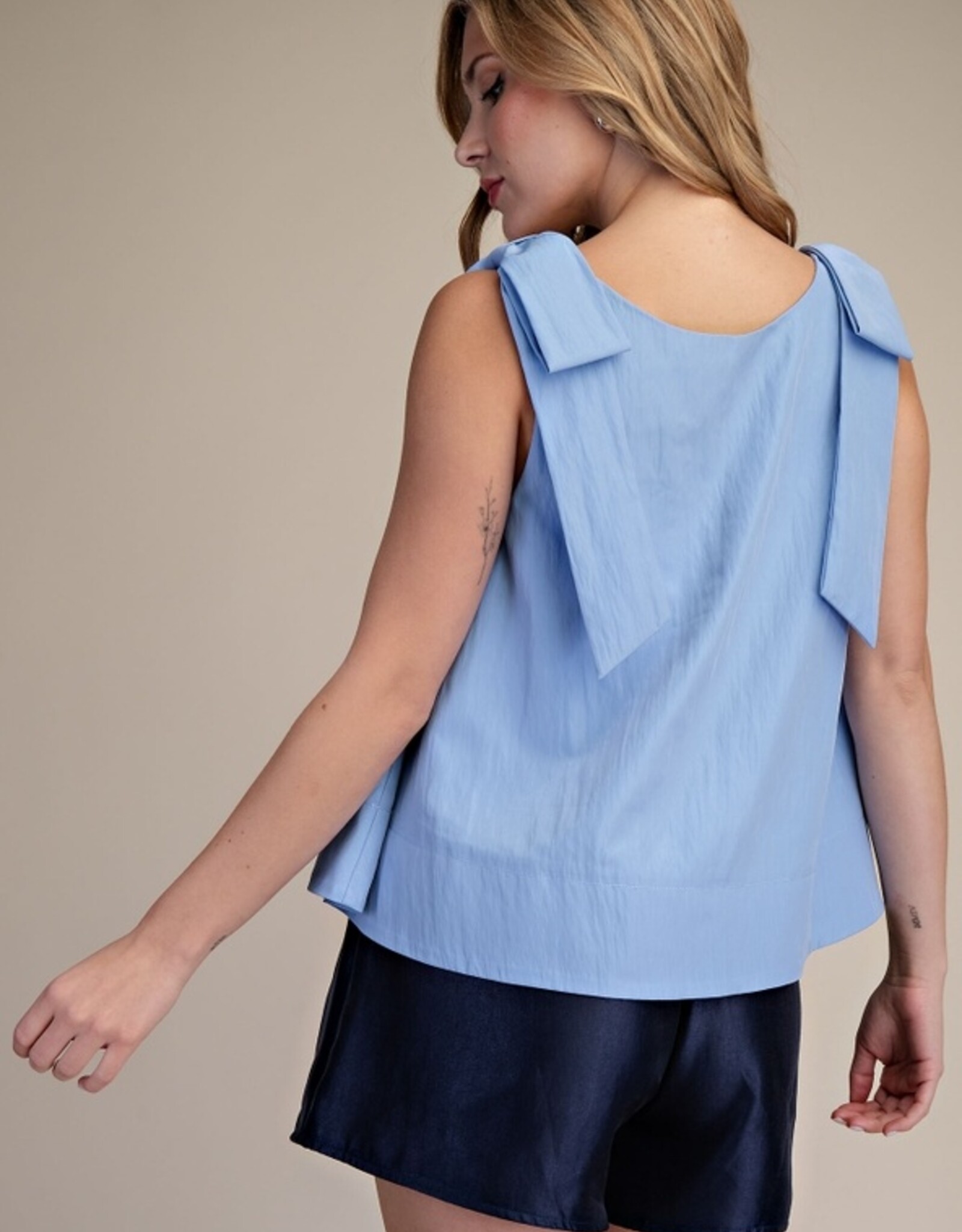 Sky Blue Bow Tank Top