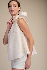 White Sleeveless Bow Top