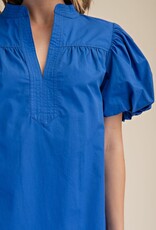 Blue Bubble Sleeve Dress