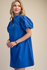 Blue Bubble Sleeve Dress