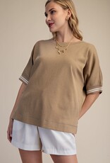 Taupe Round Neck Top