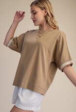 Taupe Round Neck Top