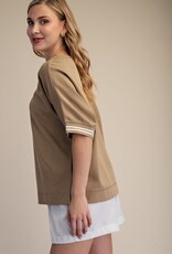 Taupe Round Neck Top