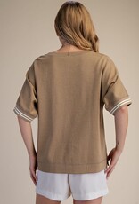 Taupe Round Neck Top