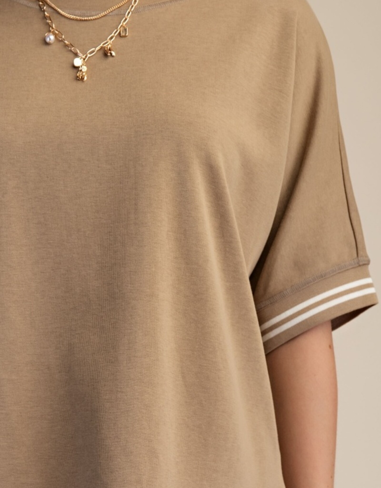 Taupe Round Neck Top