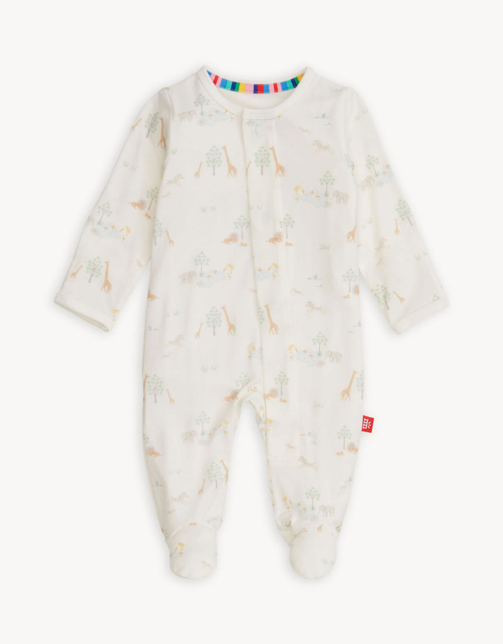 Magnetic  Me White Serene Safari Footie