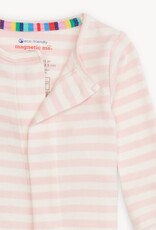 Magnetic  Me Pink Stripe Organic Cotton Footie