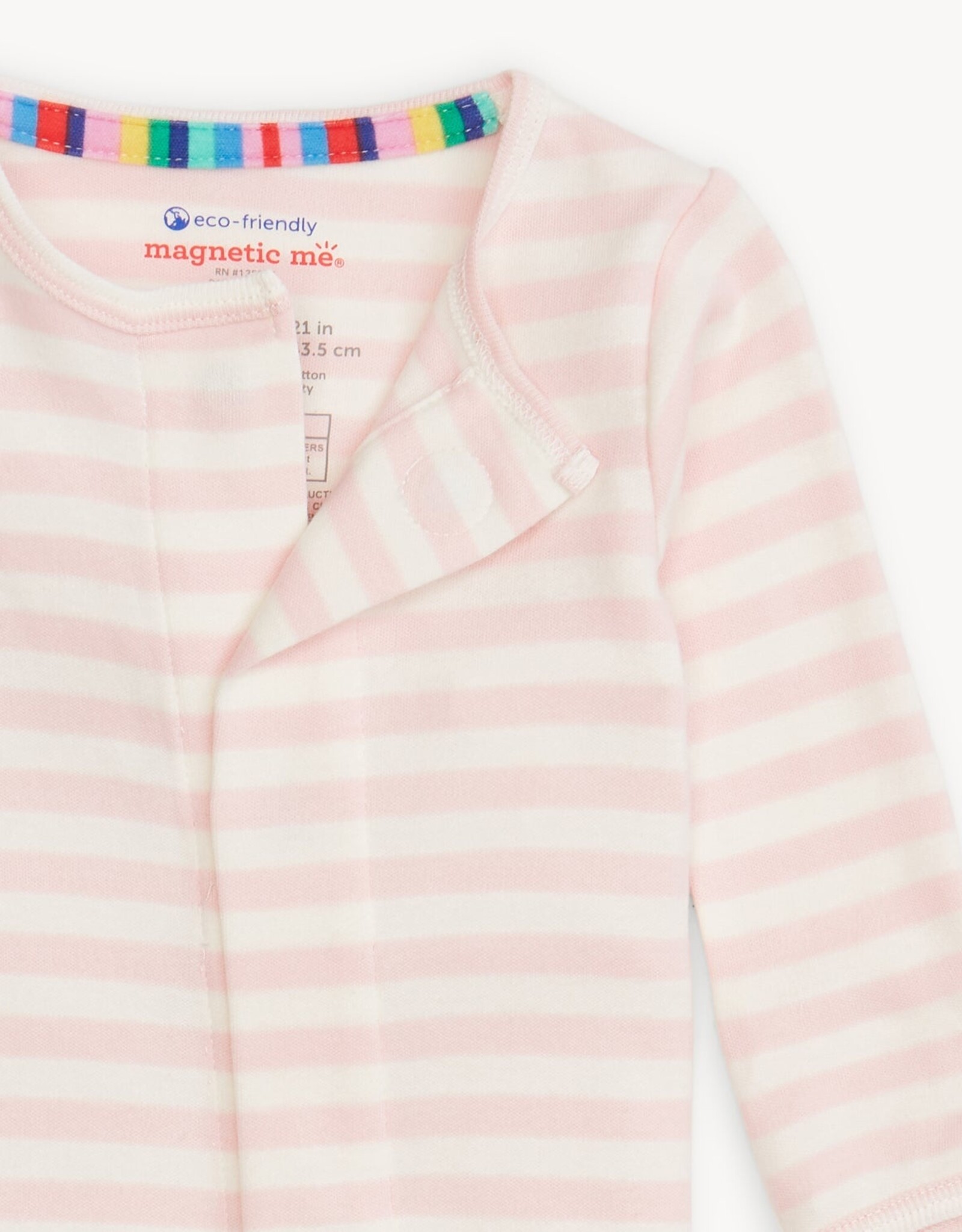 Magnetic  Me Pink Stripe Organic Cotton Footie