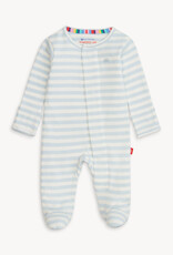 Magnetic  Me Blue Stripe Organic Cotton Footie