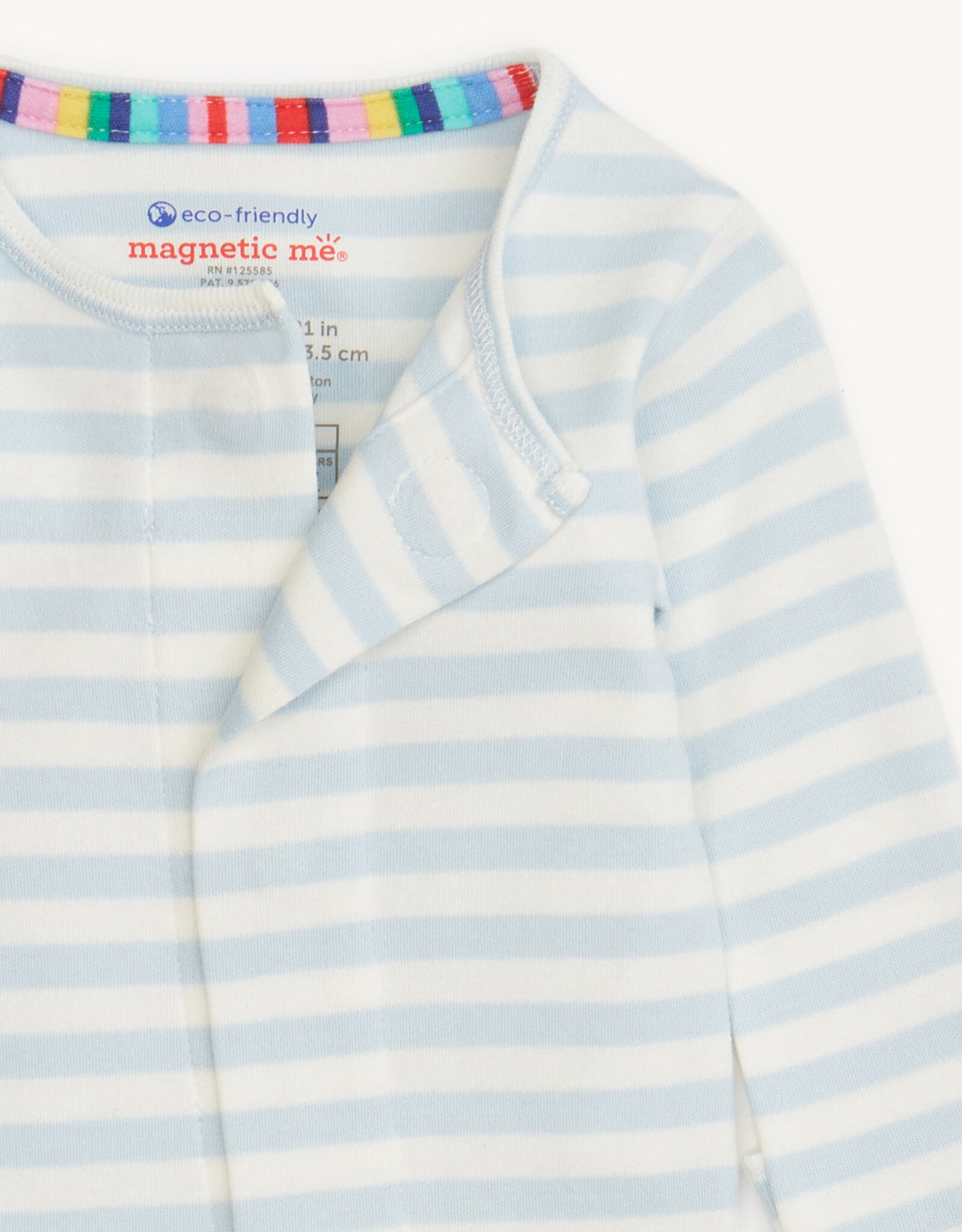 Magnetic  Me Blue Stripe Organic Cotton Footie