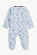 Magnetic  Me Blue Jolie Giraffe Organic Cotton Magnetic Footie