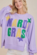Mardi Gras Sweatshirt- Purple Applique