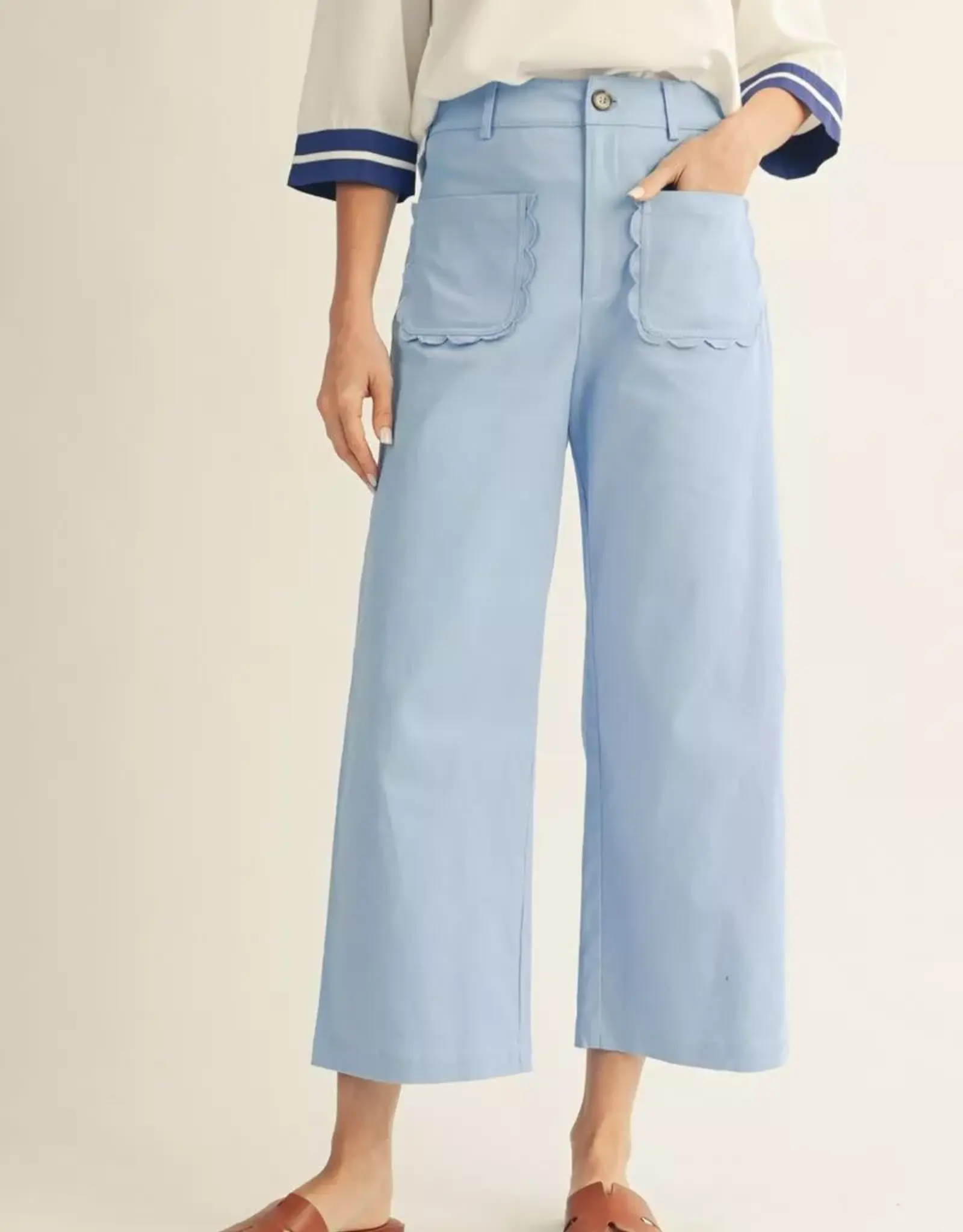 Blue Scallop Pocket Pant
