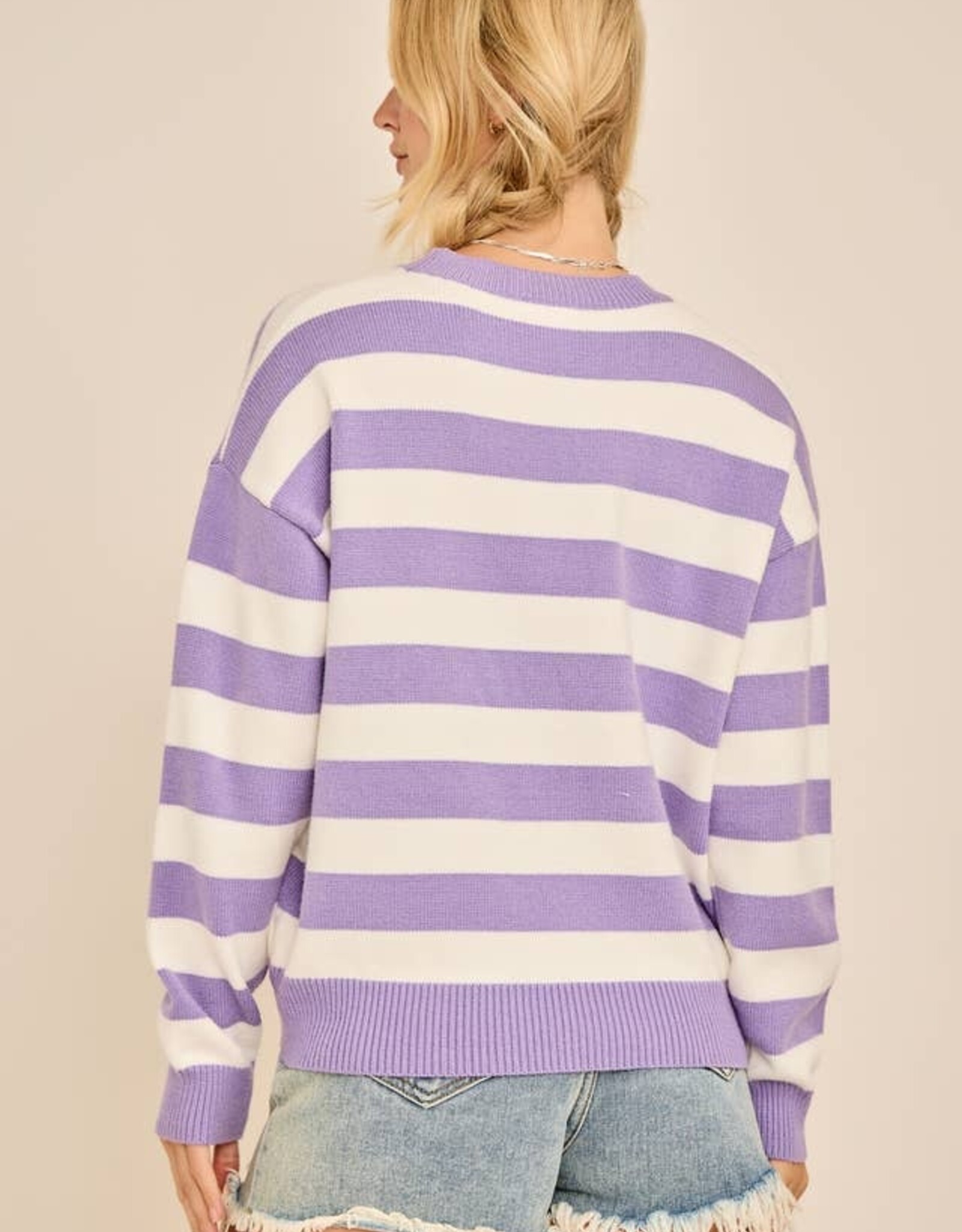 Mardi Party Striped Knit Sweater