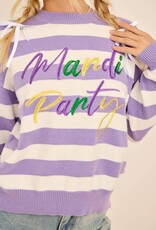 Mardi Party Striped Knit Sweater
