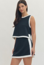 Navy Skirt Set w/ White Trim