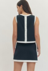 Navy Skirt Set w/ White Trim