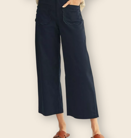 Navy Scallop Pocket Pant