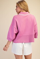 Drop Shoulder Collared Sweater