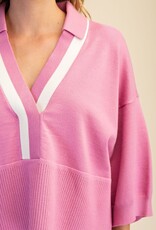 Drop Shoulder Collared Sweater