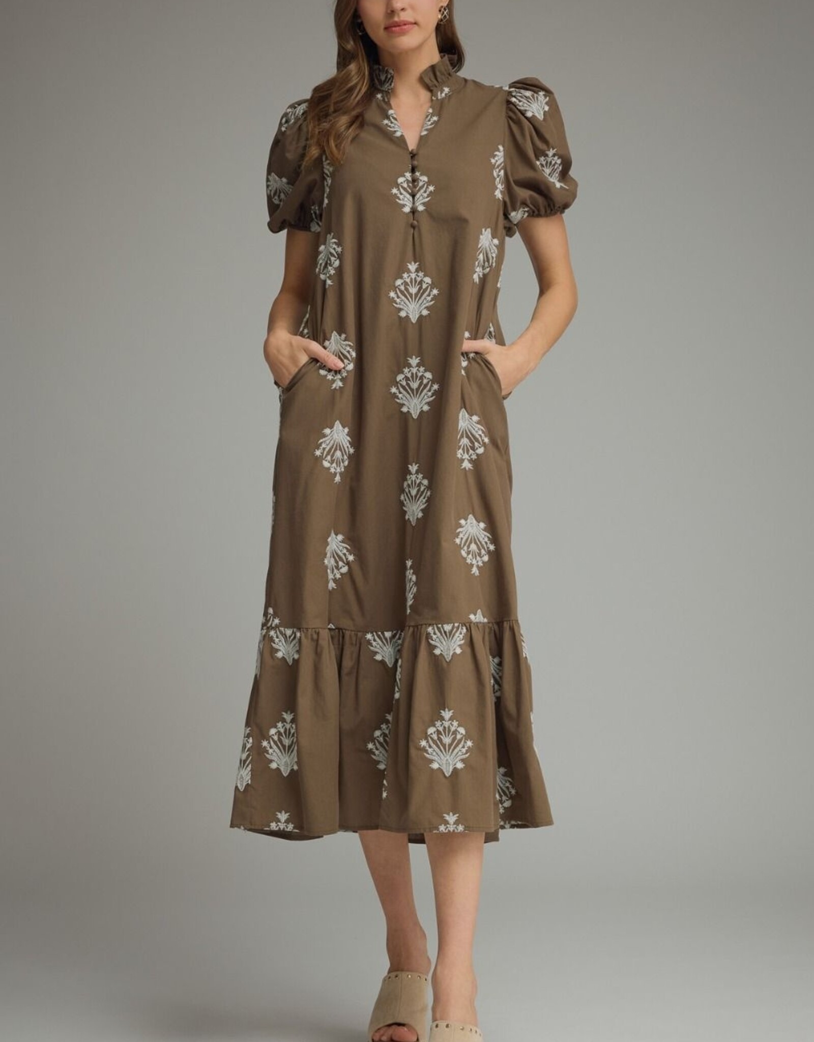Botanical Embroidered Dress
