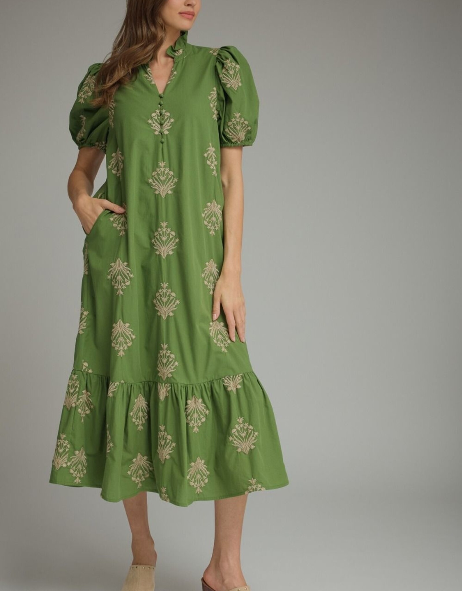 Botanical Embroidered Dress