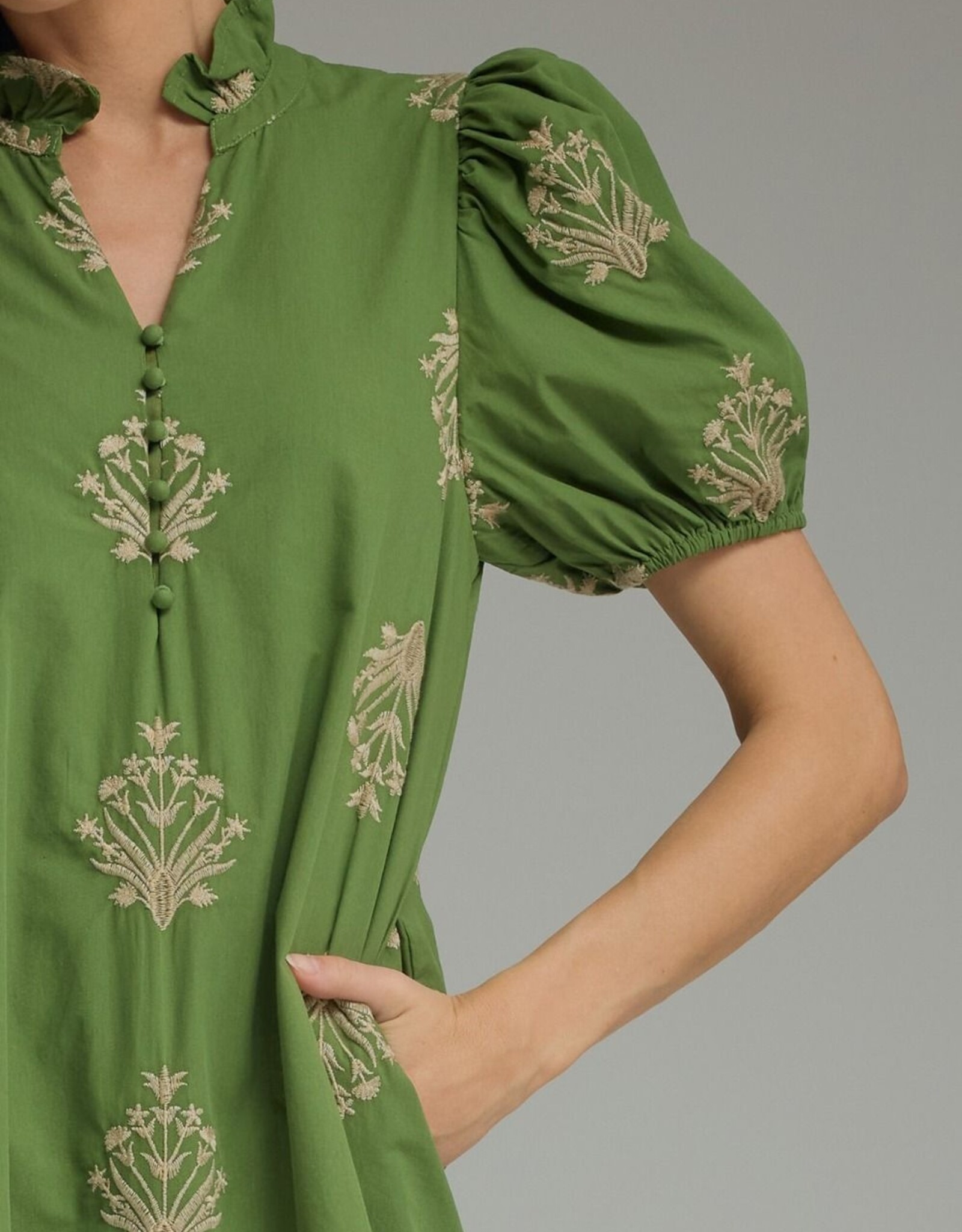 Botanical Embroidered Dress