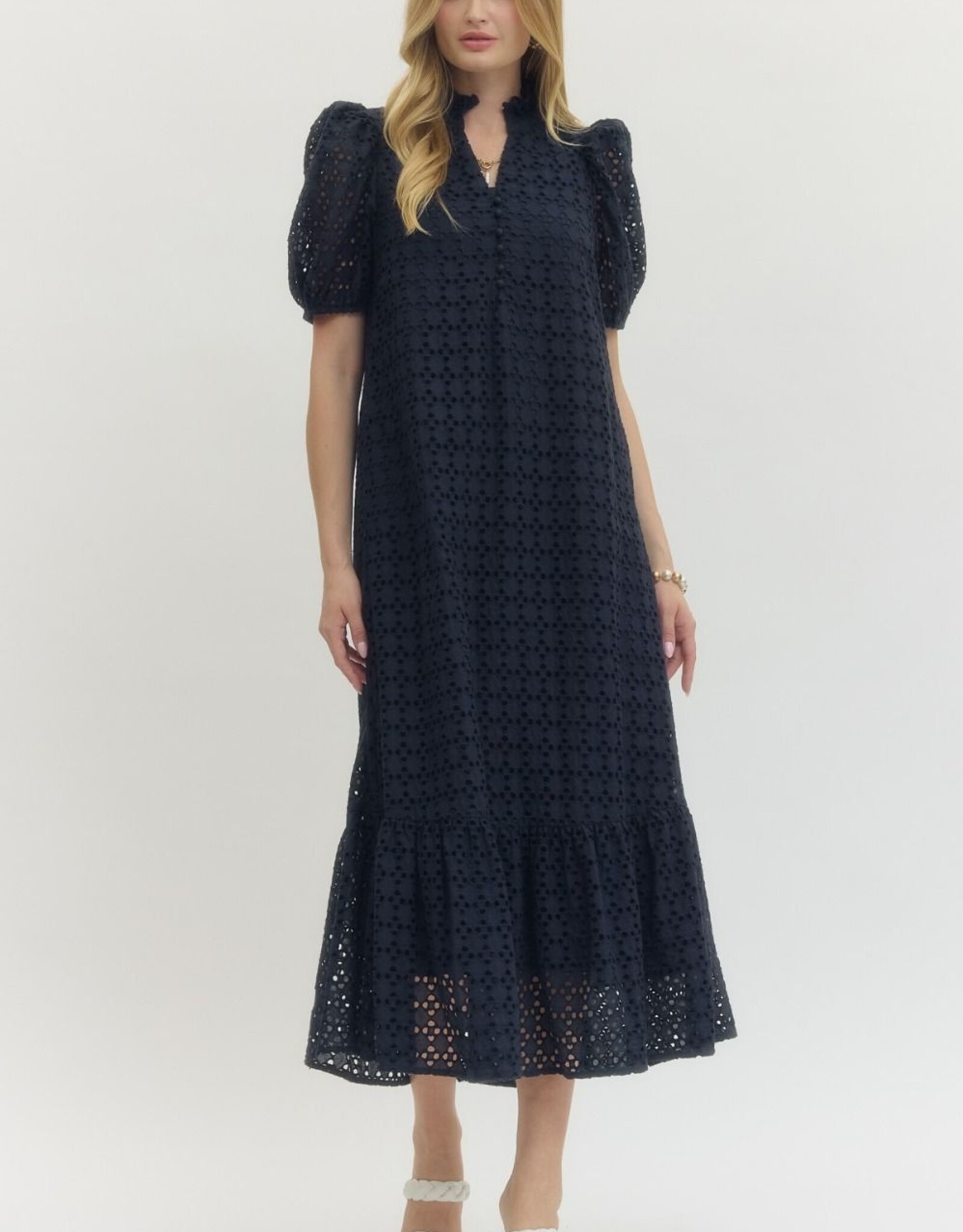 Eyelet Midi Dress