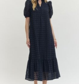 Eyelet Midi Dress