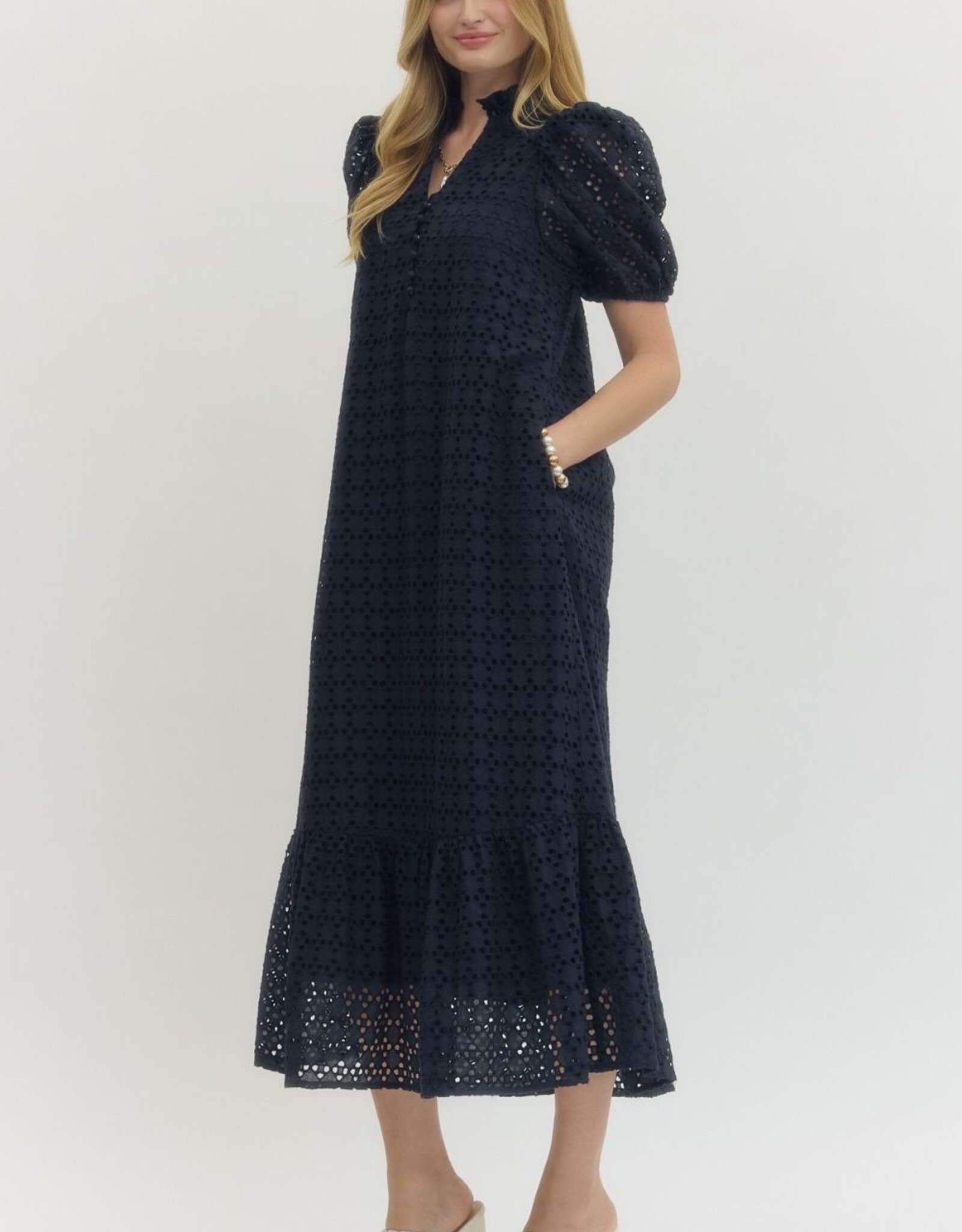 Eyelet Midi Dress