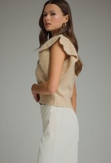 Oatmeal Mock Neck Sleeveless Sweater