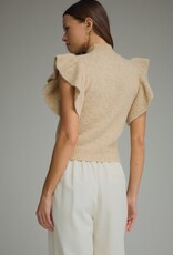 Oatmeal Mock Neck Sleeveless Sweater