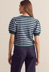Green/Blue Striped S/S Cardigan