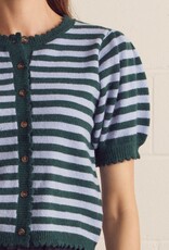 Green/Blue Striped S/S Cardigan