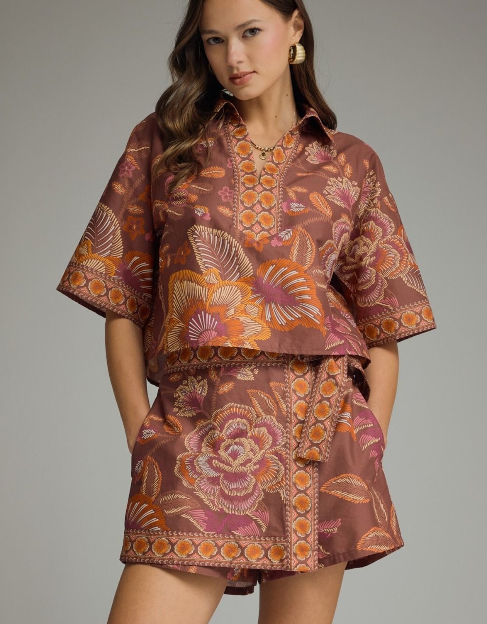 Terra Cotta Botanical Skort Set