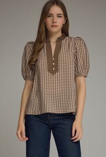 Brown Gingham Blouse