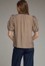 Brown Gingham Blouse