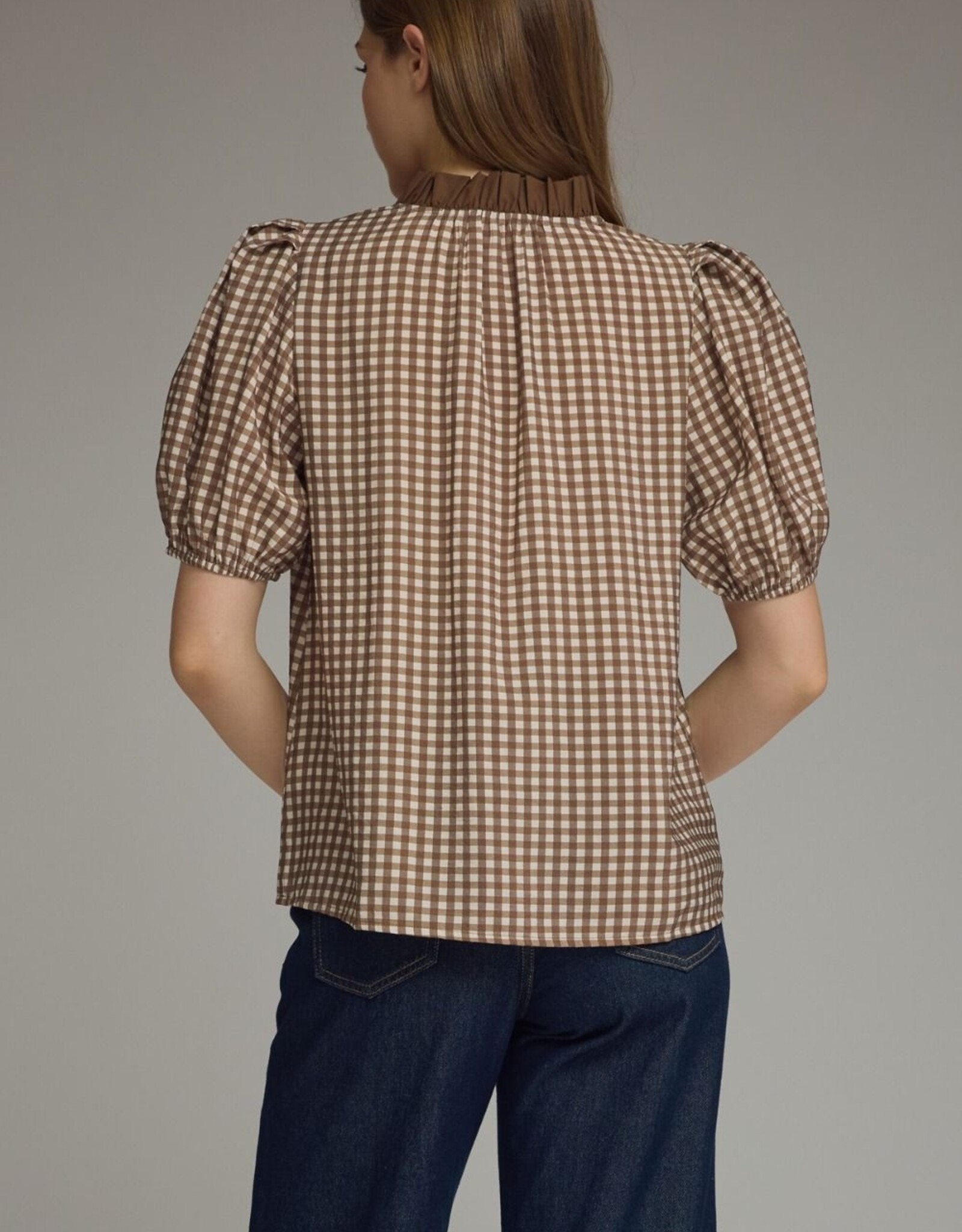 Brown Gingham Blouse