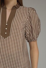 Brown Gingham Blouse