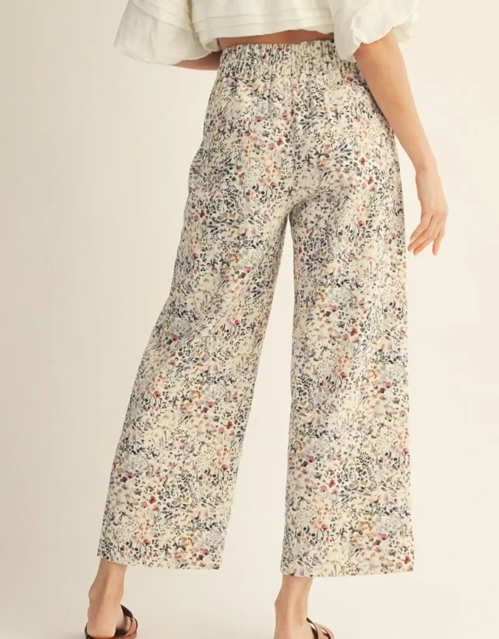 Blush Floral Wide Leg Pant