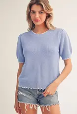 Scallop Trim S/S Sweater