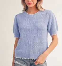 Scallop Trim S/S Sweater
