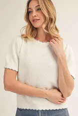 Scallop Trim S/S Sweater