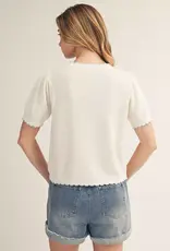 Scallop Trim S/S Sweater