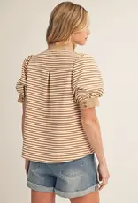 Striped Puff Sleeve Top