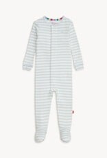 Magnetic  Me Blue Stripe Organic Cotton Footie