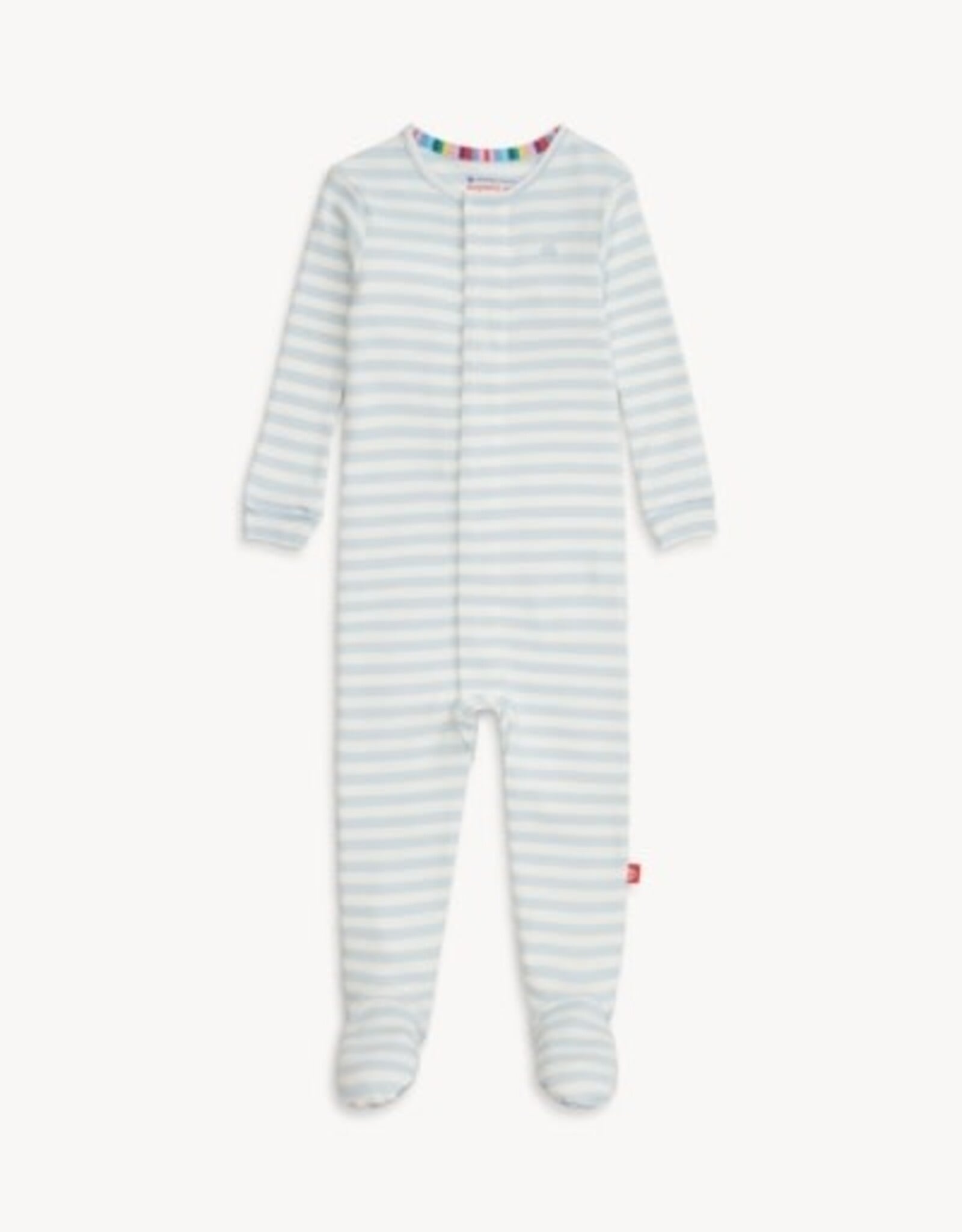 Magnetic  Me Blue Stripe Organic Cotton Footie