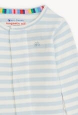 Magnetic  Me Blue Stripe Organic Cotton Footie