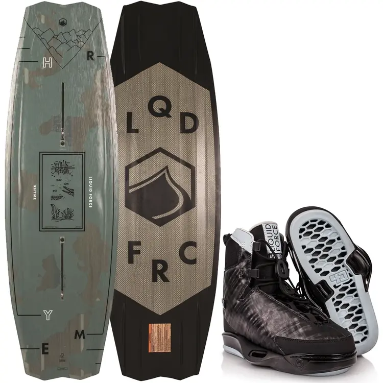 Liquid Force 2020 Liquid Force Rhyme Wakeboard 134 + 2019 Liquid Force 4D Vida Bindings 7-9