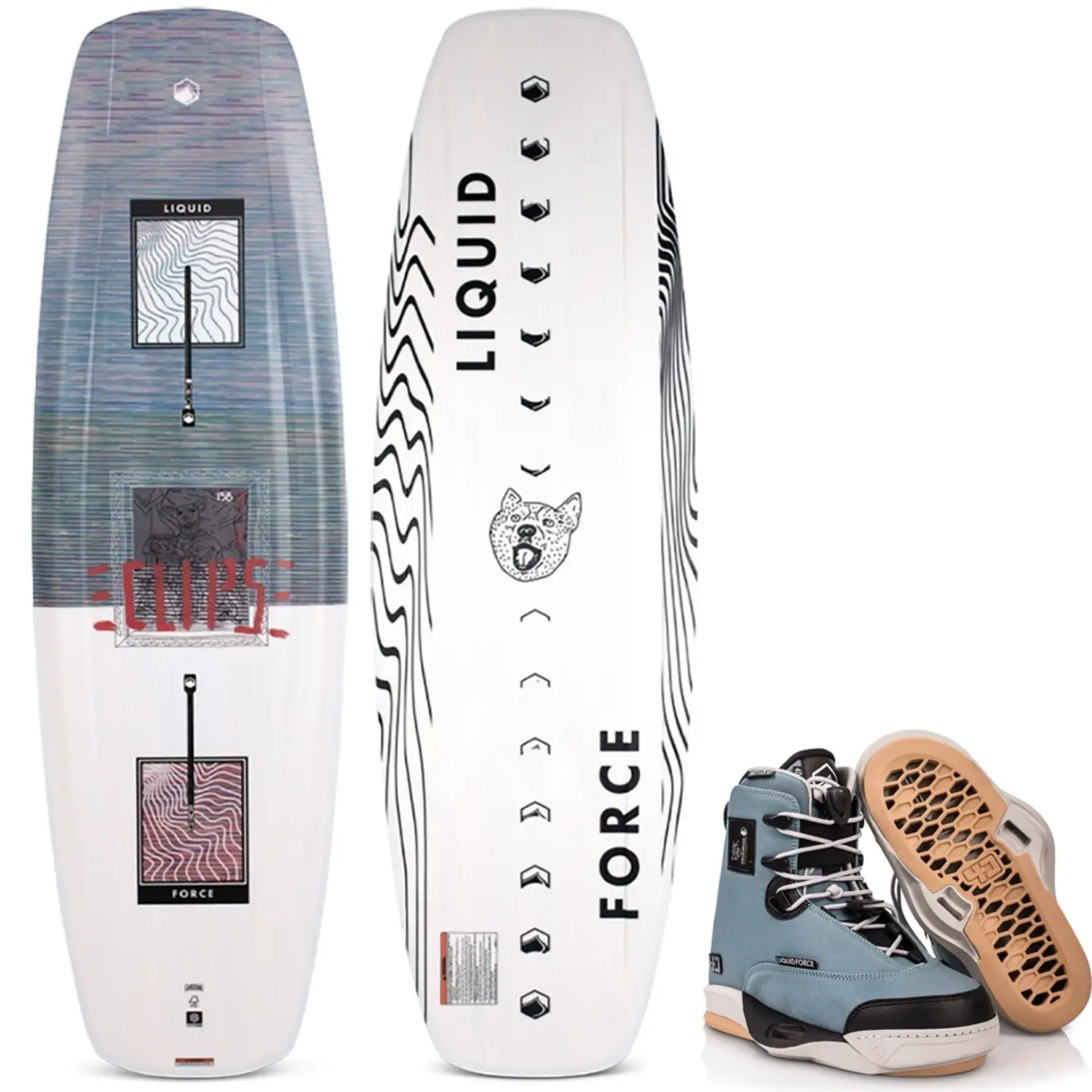 2020 Liquid Force Eclipse Wakeboard + 2019 Liquid 4D Peak Bindings 